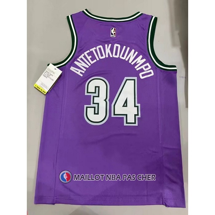 Maillot Milwaukee Bucks Giannis Antetokounmpo NO 34 Classic 2022-23 Volet